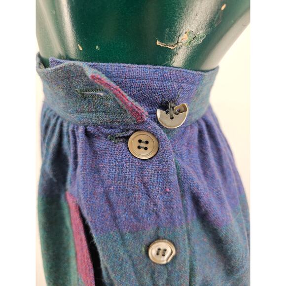 Vintage Liz Claiborne Wool Blend Check Plaid Pleated Midi Skirt Size 4 S 3830 - Picture 8 of 9